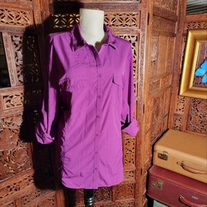Eddie Bauer Outdoor Purple Long Sleeve Shirt, Size 2XL